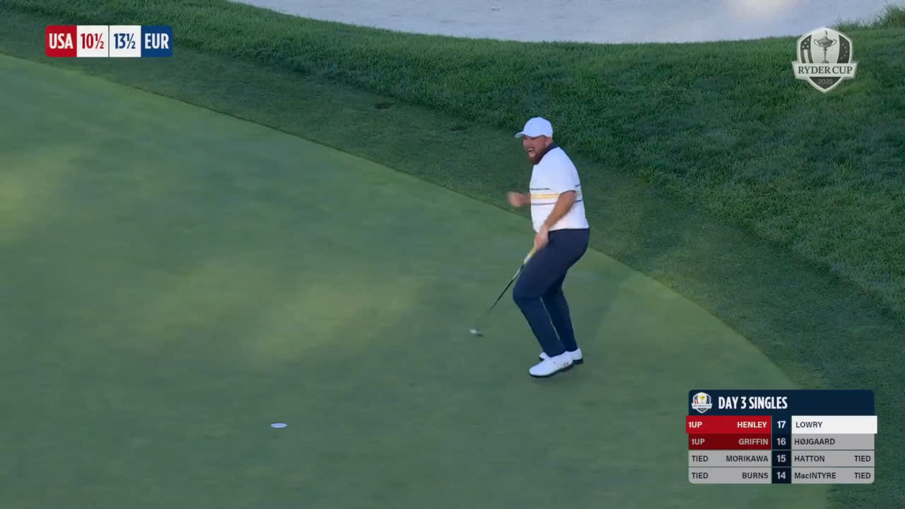 WATCH: Shane Lowry retains Ryder Cup for Europe